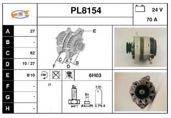 SNRA PL8154 Alternator